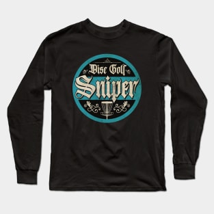 Vintage Blue Disc Golf Sniper Long Sleeve T-Shirt